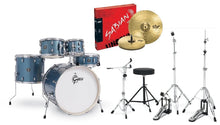 Load image into Gallery viewer, Gretsch Drums Energy 5-Piece Drum Set with Hardware Package & Cymbals - Blue Sparkle