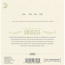 Charger l'image dans la galerie, D'Addario EJ65S Pro-Arte Custom Extruded Concert Ukulele Strings