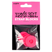Charger l'image dans la galerie, Ernie Ball Strap Blocks - Lot de 4 - Noir/Rouge