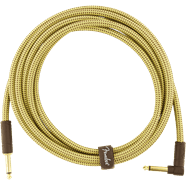 Charger l'image dans la galerie, FENDER DELUXE SERIES, STRAIGHT/ANGLE, 10 FOOT YELLOW AND BROWN TWEED INSTRUMENT CABLE