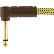 Charger l'image dans la galerie, FENDER DELUXE SERIES, STRAIGHT/ANGLE, 10 FOOT YELLOW AND BROWN TWEED INSTRUMENT CABLE