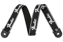 Load image into Gallery viewer, Fender Quick Grip Locking End Strap, 2'' - Black with White Running Logo