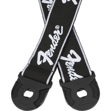 Load image into Gallery viewer, Fender Quick Grip Locking End Strap, 2'' - Black with White Running Logo