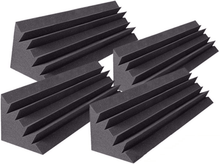 Load image into Gallery viewer, 4 pack of acoustic studio bass traps soundproofing foam panels for corner bass trapping and sound absorption