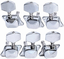 Charger l'image dans la galerie, 3 Gauche 3 Droite Semi-fermé Guitare Cordes Tuning Pegs Tuners Machine Heads Set pour Guitare Électrique/Acoustique, Chrome