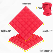 Charger l'image dans la galerie, Cales pyramidales en mousse pour panneau de studio acoustique 5,1 x 30,5 x 30,5 cm insonorisation, absorption acoustique