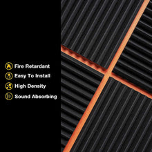 Load image into Gallery viewer, 6 Pack of Acoustic Studio Panel Foam with More Wedges 2" X 12" X 12" Sound-Proofing/Sound Absorption