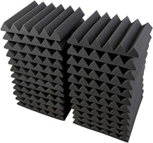 Charger l'image dans la galerie, 6 pack black acoustic studio panel foam wedges for sound absorption and noise reduction