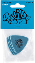 Load image into Gallery viewer, Dunlop 431P1.0 Tortex Triangle, Blue 1.0mm, 6 Player's Pack-(6915520266434)