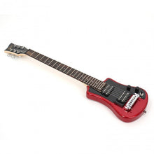 Load image into Gallery viewer, Hofner HOF-HCT-SH-DLX- R-O Deluxe Shorty Electric Travel Guitar - Red - with Gig Bag