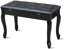 Charger l'image dans la galerie, Deluxe Piano Keyboard Bench Curved Legs, Polished with Music Compartment-(6737486086338)