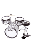 Charger l'image dans la galerie, De Rosa USA 3 piece kids junior drum set with 12" bass drum, cymbals, stool, and pedal for ages 3-5