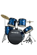 Load image into Gallery viewer, Huntington USA 5 Piece Drum Kit full size blue hardwood shells with cymbals and hardware