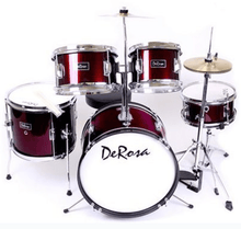 Load image into Gallery viewer, De Rosa USA 5 piece 16 inch kids junior drum set with birch wood shells and cymbals