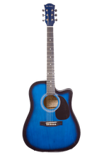 Charger l'image dans la galerie, Glen Burton USA Deluxe blue acoustic-electric guitar with cutaway and rosewood fretboard