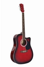 Charger l'image dans la galerie, Glen Burton USA Deluxe acoustic electric guitar with cutaway in red sunburst finish