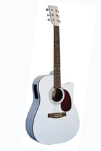 Charger l'image dans la galerie, Glen Burton USA white acoustic-electric guitar with cutaway, rosewood fingerboard and active 4-band EQ system