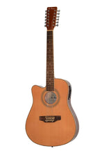 Charger l'image dans la galerie, De Rosa USA 12 string left-handed cutaway dreadnought acoustic electric guitar with spruce top and sapele back and sides.