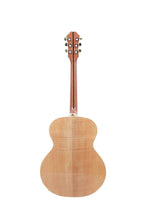 Load image into Gallery viewer, Glen Burton USA solid spruce top jumbo acoustic guitar back view with maple body and rosewood neck