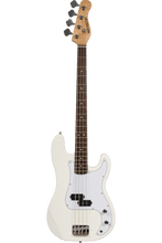 Load image into Gallery viewer, Huntington Outlaw P-Bass 4-string precision electric bass guitar with basswood body, maple neck, and rosewood fingerboard in white finish