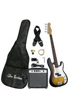 Charger l'image dans la galerie, Glen Burton USA solid body 4-string electric bass guitar combo with amplifier, gig bag, strap, picks, cable, tuner, and extra strings