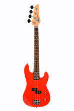 Load image into Gallery viewer, Huntington USA 4 string short scale electric bass guitar with red sycamore body and rosewood fingerboard