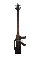 Load image into Gallery viewer, Glen Burton USA AK47 shaped 4-string electric bass guitar with black anodized hardware and dual single coil pickups