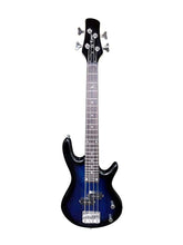 Charger l'image dans la galerie, Glen Burton De Rosa junior 1/2 size electric bass guitar with P-style pickup, 24 fret rosewood fingerboard, and included gig bag, strap, and cable