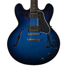 Charger l'image dans la galerie, Glen Burton Memphis 335 style semi hollow body electric guitar in blue burst finish with maple body and rosewood fingerboard