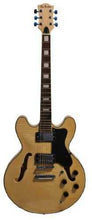 Charger l'image dans la galerie, Glen Burton Memphis 335 style semi hollow body electric guitar in natural finish with maple body and rosewood fingerboard