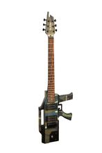 Charger l'image dans la galerie, Glen Burton USA AK47 electric guitar shaped like a machine gun with dual humbuckers and camouflage finish