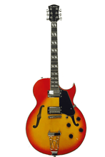 Charger l'image dans la galerie, Glen Burton USA Chicago 775 style hollow body electric guitar in cherry sunburst finish with maple body and rosewood fingerboard