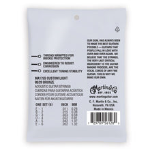 Charger l'image dans la galerie, MARTIN MA175S CUSTOM LIGHT 11 - 52 BRONZE 80/20 CORDES DE GUITARE ACOUSTIQUE AUTHENTIQUE MARQUIS® SILKED