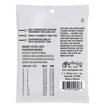 Load image into Gallery viewer, MARTIN MA500T EXTRA LIGHT 10 - 47 PHOSPHOR BRONZE AUTHENTIC ACOUSTIC LIFESPAN® 2.0 GUITAR STRINGS0