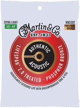 Load image into Gallery viewer, Martin MA530T extra light 10-47 phosphor bronze acoustic guitar strings with Lifespan 2.0 treatment