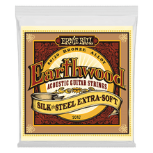 Load image into Gallery viewer, ERNIE BALL 2047 EARTHWOOD SILK & STEEL EXTRA SOFT 80/20 BRONZE ACOUSTIC GUITAR STRINGS - 10-50 GAUGE-(6634832134338)