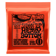 Load image into Gallery viewer, ERNIE BALL 2215 Skinny Top Heavy Bottom nickel wound electric guitar strings 10-52 gauge in orange packaging