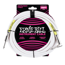 Charger l'image dans la galerie, ERNIE BALL 20' STRAIGHT / ANGLE INSTRUMENT CABLE - WHITE P06047-(6841182453954)