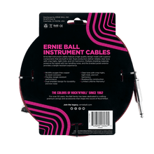 Charger l'image dans la galerie, ERNIE BALL 25' BRAIDED STRAIGHT / ANGLE INSTRUMENT CABLE - BLACK / RED P06062-(6710050259138)