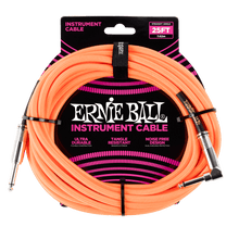 Charger l'image dans la galerie, ERNIE BALL 25' BRAIDED STRAIGHT / ANGLE INSTRUMENT CABLE - NEON ORANGE P06067-(6710063759554)
