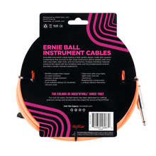 Charger l'image dans la galerie, ERNIE BALL 25' BRAIDED STRAIGHT / ANGLE INSTRUMENT CABLE - NEON ORANGE P06067-(6710063759554)