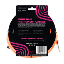 Charger l'image dans la galerie, ERNIE BALL 10' BRAIDED STRAIGHT / ANGLE INSTRUMENT CABLE - NEON ORANGE P06079-(6704879141058)