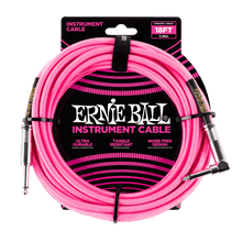 Charger l'image dans la galerie, ERNIE BALL 18' BRAIDED STRAIGHT / ANGLE INSTRUMENT CABLE - NEON PINK P06083-(6704896311490)
