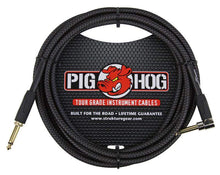 Load image into Gallery viewer, Pig Hog 10FT Instrument Cable - 1/4 Male Straight to 1/4 Male Right Angle