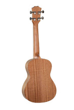 Load image into Gallery viewer, Hula Beach USA Deluxe natural mahogany concert ukulele back view with chrome tuners and rosewood fingerboard