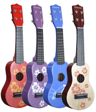 Charger l'image dans la galerie, Hawaii children soprano ukuleles in assorted colors with floral Hawaiian designs