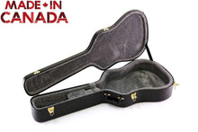 Charger l'image dans la galerie, Hardshell jumbo acoustic guitar case with plush interior, heavy vinyl exterior, and locking metal fasteners made in Canada
