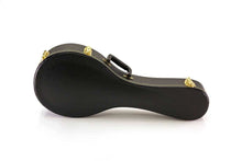 Charger l'image dans la galerie, Deluxe arch top hardshell mandolin case with black vinyl exterior and gold hardware