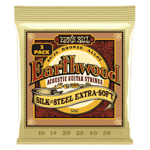 Load image into Gallery viewer, ERNIE BALL 2047 EARTHWOOD SILK &amp; STEEL EXTRA SOFT 80/20 BRONZE ACOUSTIC GUITAR STRINGS - 10-50 GAUGE
