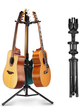 Charger l'image dans la galerie, GUITTO Triple Guitar Stand Floor Stand Universal for Acoustic Electric Guitars Bass Banjos Folding Multi Guitar Stands GGS-06T
